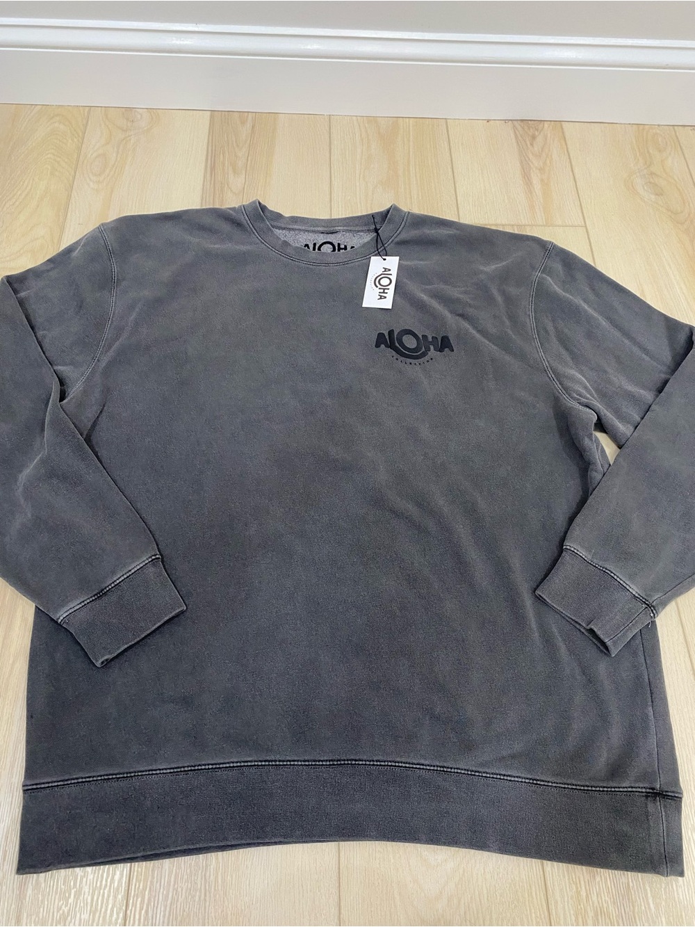 Aloha Collection Fleece Crew Sweatshirt Charcoal Color XXL NWT